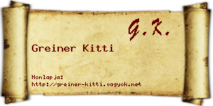 Greiner Kitti névjegykártya